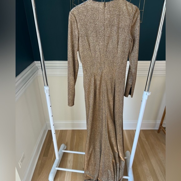 Mac Duggal Metallic Long Sleeve Dress size 4 - Picture 4 of 4